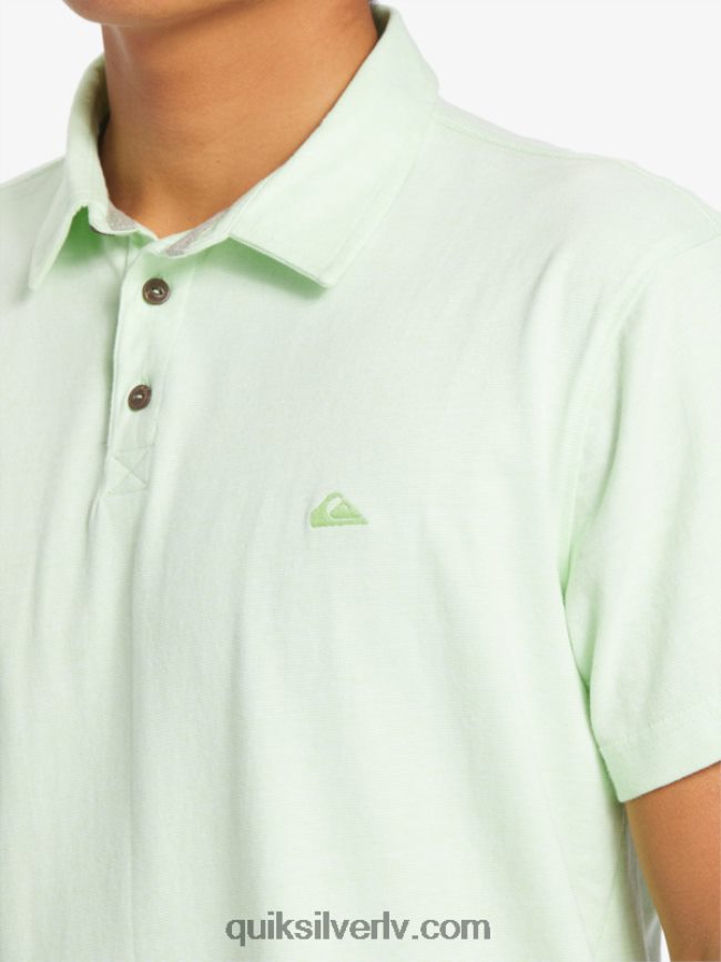 vīriešiem Quiksilver saulrieta kruīza polo krekls ar īsām piedurknēm paradīze zaļš 88064R479