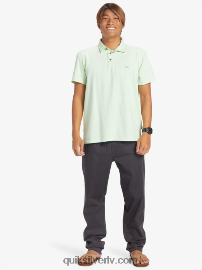 vīriešiem Quiksilver saulrieta kruīza polo krekls ar īsām piedurknēm paradīze zaļš 88064R479