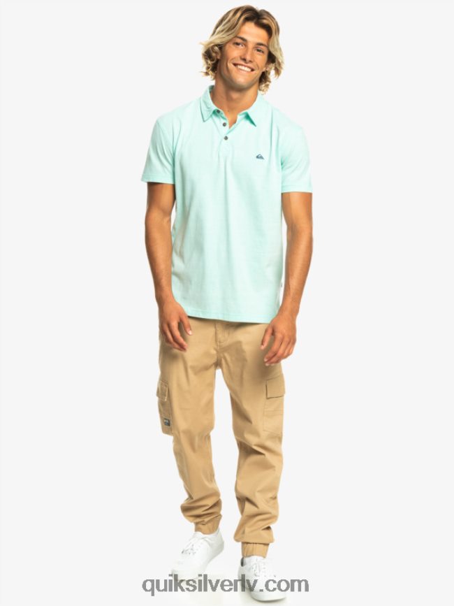 vīriešiem Quiksilver saulrieta kruīza polo krekls ar īsām piedurknēm pludmales stikls 88064R481