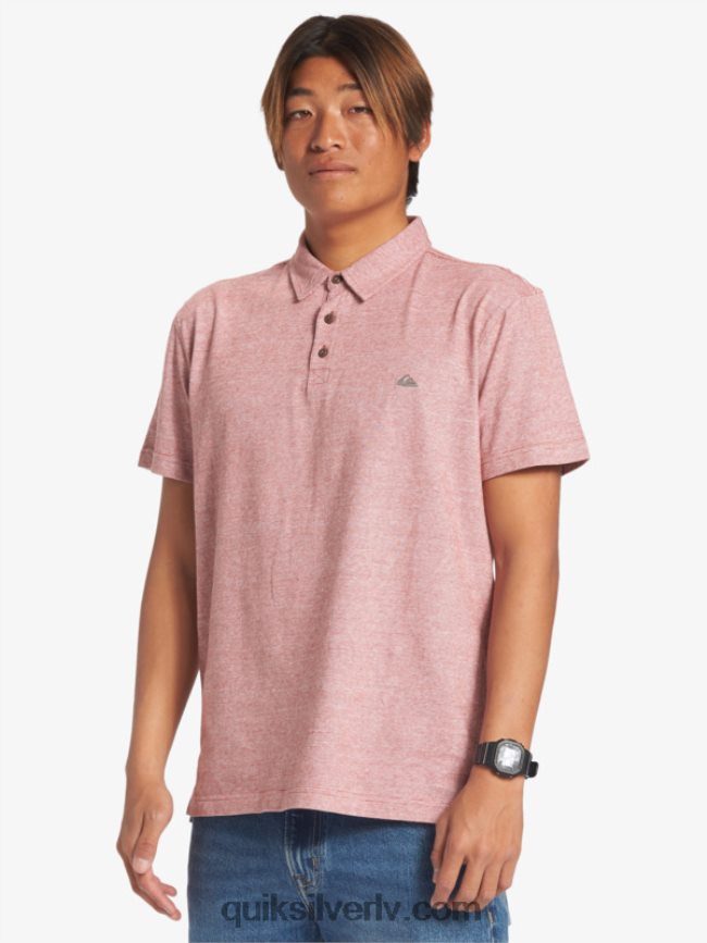 vīriešiem Quiksilver saulrieta kruīza polo krekls ar īsām piedurknēm sarkanais okers 88064R478