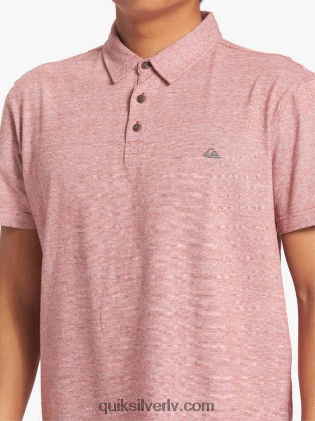 vīriešiem Quiksilver saulrieta kruīza polo krekls ar īsām piedurknēm sarkanais okers 88064R478