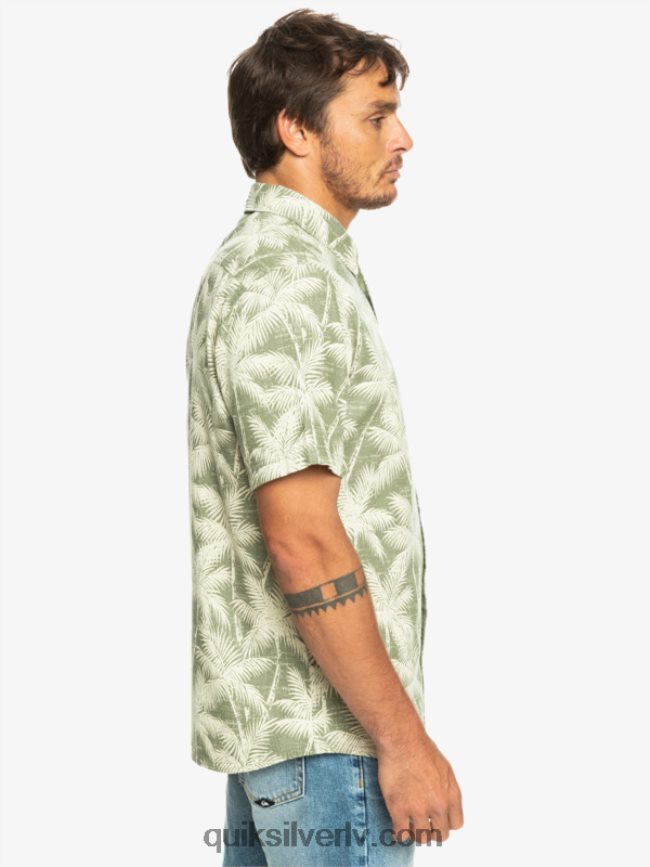 vīriešiem Quiksilver īslaicīgs krekls ar īsām piedurknēm četru lapu īslaicīgs brīdis 88064R996