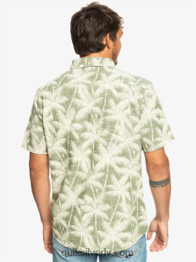 vīriešiem Quiksilver īslaicīgs krekls ar īsām piedurknēm četru lapu īslaicīgs brīdis 88064R996