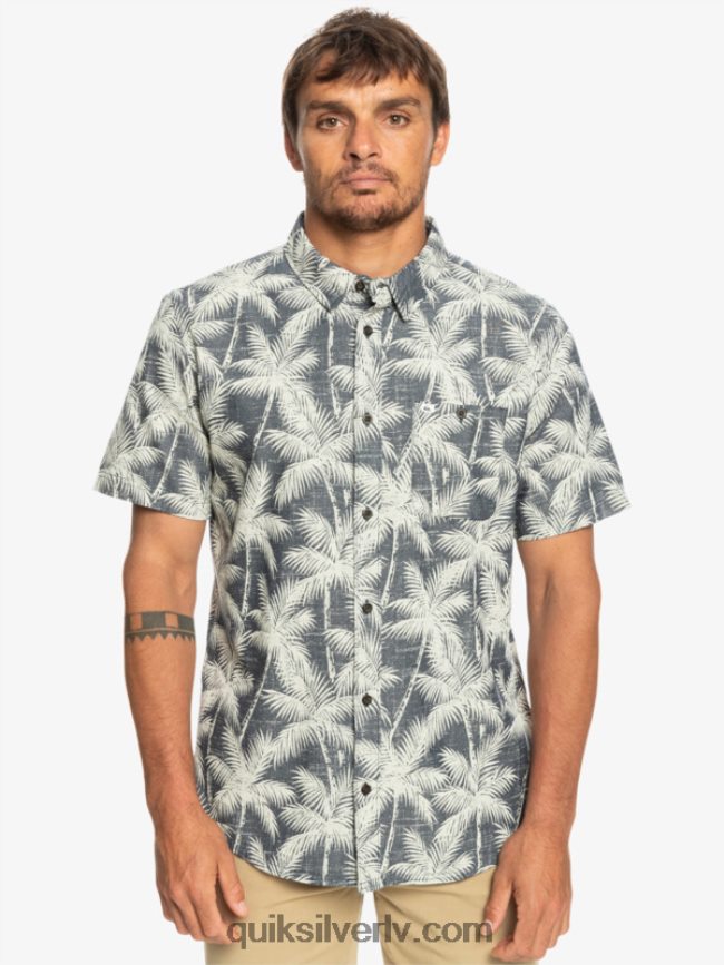 vīriešiem Quiksilver īslaicīgs krekls ar īsām piedurknēm flotes īslaicīgs brīdis 88064R995