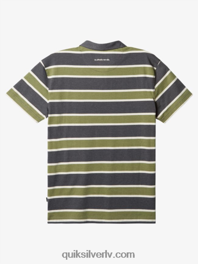 vīriešiem Quiksilver svītrains polo krekls ar īsām piedurknēm asfalta svītrains lite 3 88064R1623