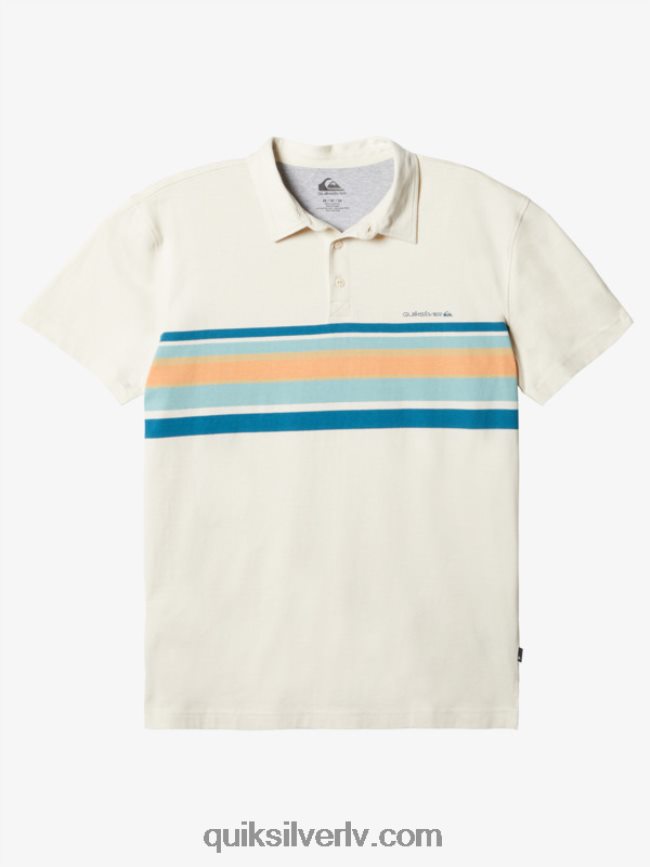 vīriešiem Quiksilver svītrains polo krekls ar īsām piedurknēm bērza svītrains 1 88064R1625