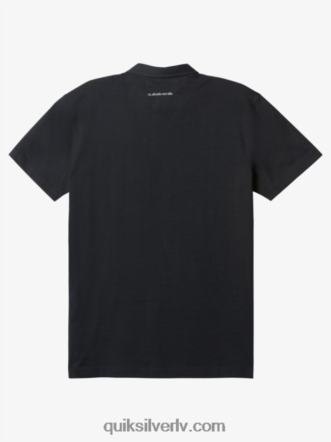 vīriešiem Quiksilver svītrains polo krekls ar īsām piedurknēm melns svītrains 1 88064R1624