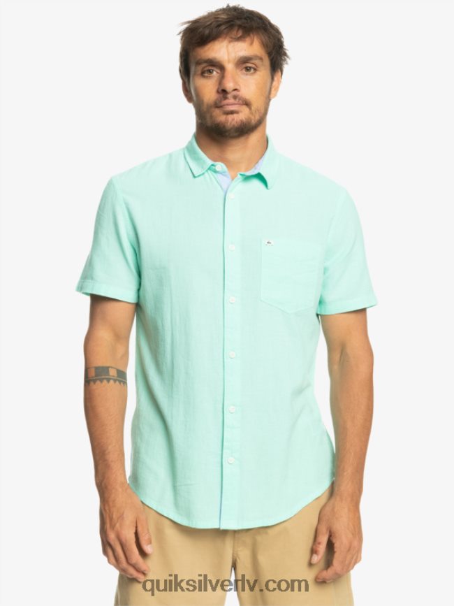 vīriešiem Quiksilver time box krekls ar īsām piedurknēm pludmales stikls 88064R1360