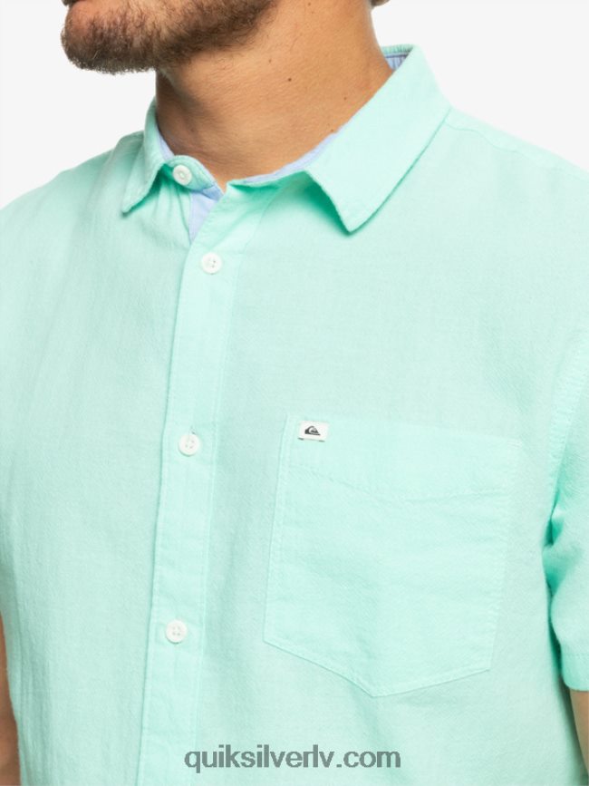vīriešiem Quiksilver time box krekls ar īsām piedurknēm pludmales stikls 88064R1360