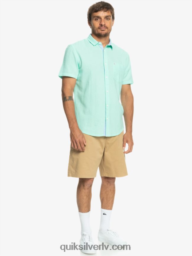 vīriešiem Quiksilver time box krekls ar īsām piedurknēm pludmales stikls 88064R1360