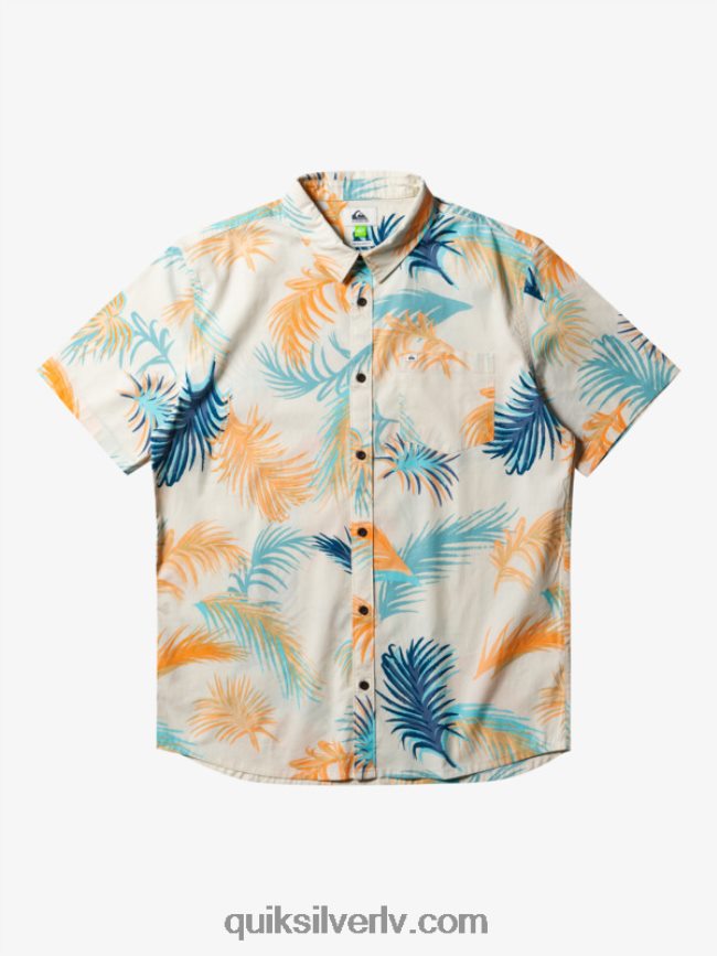 vīriešiem Quiksilver tropu glitch krekls ar īsām piedurknēm bērzu tropu kļūme 88064R550