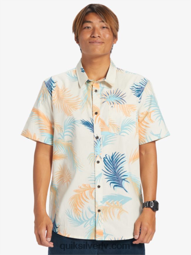 vīriešiem Quiksilver tropu glitch krekls ar īsām piedurknēm bērzu tropu kļūme 88064R550