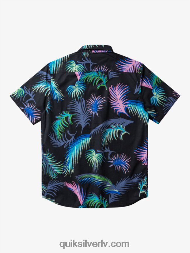 vīriešiem Quiksilver tropu glitch krekls ar īsām piedurknēm melns tropu kļūme 88064R551