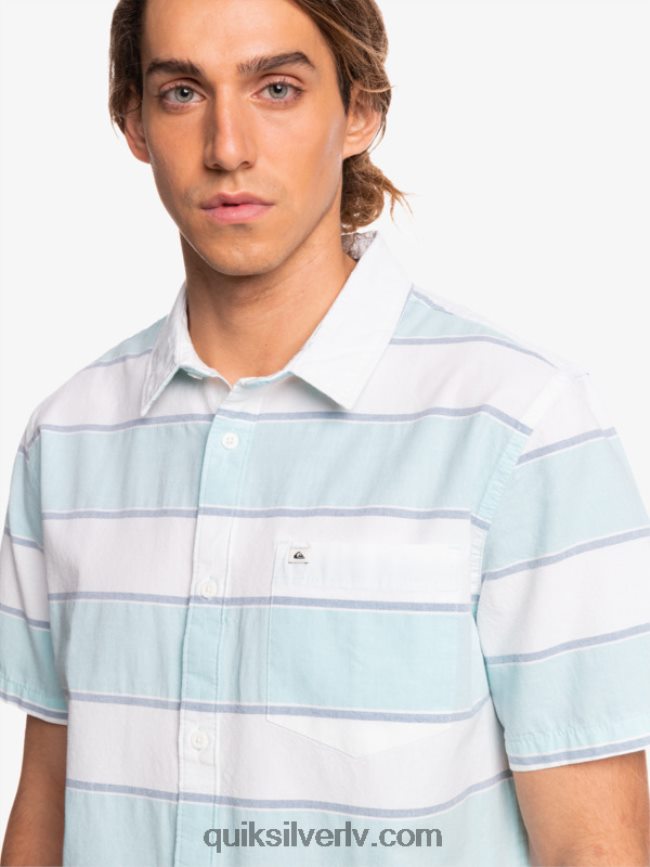 vīriešiem Quiksilver visizdevīgākais krekls ar īsām piedurknēm baltais galvenais laiks 88064R1621