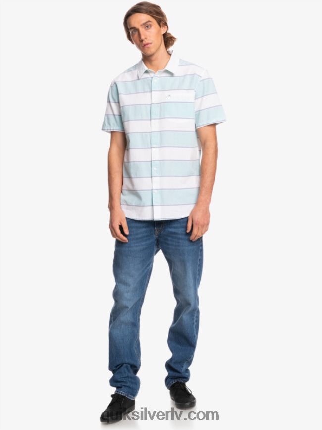 vīriešiem Quiksilver visizdevīgākais krekls ar īsām piedurknēm baltais galvenais laiks 88064R1621