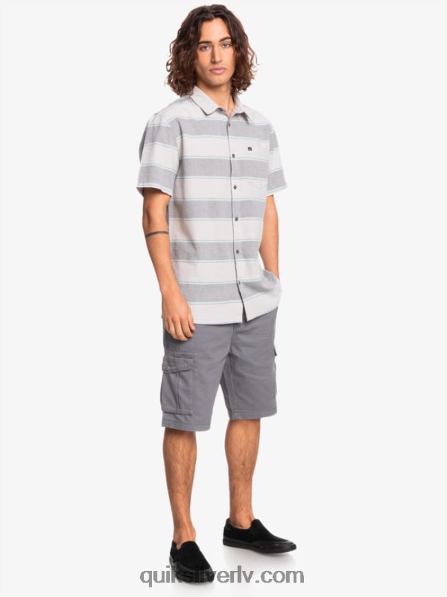 vīriešiem Quiksilver visizdevīgākais krekls ar īsām piedurknēm pelēki violets galvenais laiks 88064R1620