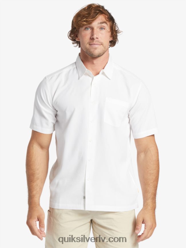 vīriešiem Quiksilver waterman centinela premium pretgrumbu krekls baltā centinella 88064R1300