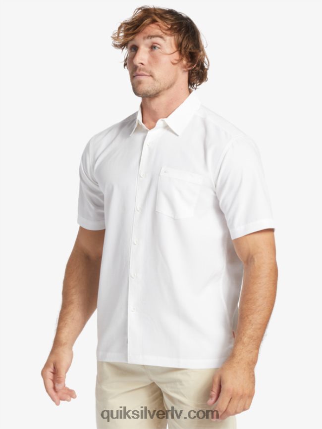 vīriešiem Quiksilver waterman centinela premium pretgrumbu krekls baltā centinella 88064R1300