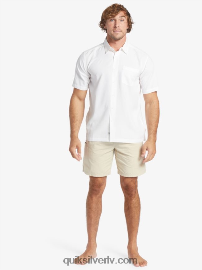 vīriešiem Quiksilver waterman centinela premium pretgrumbu krekls baltā centinella 88064R1300