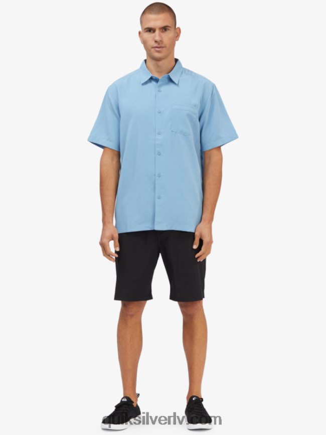 vīriešiem Quiksilver waterman centinela premium pretgrumbu krekls krēslas zils centinella 88064R1305