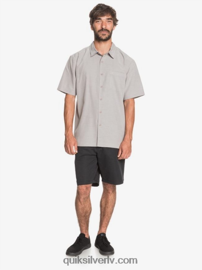 vīriešiem Quiksilver waterman centinela premium pretgrumbu krekls krama pelēkā centinella 88064R1301