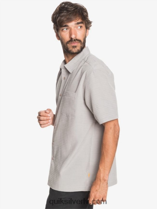 vīriešiem Quiksilver waterman centinela premium pretgrumbu krekls krama pelēkā centinella 88064R1301