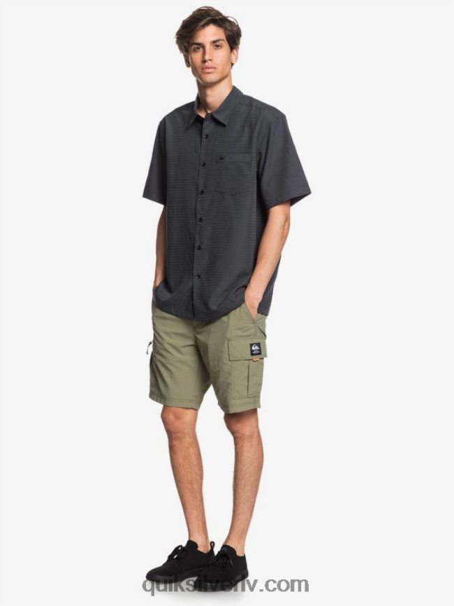 vīriešiem Quiksilver waterman centinela premium pretgrumbu krekls melnā centinella 88064R1303
