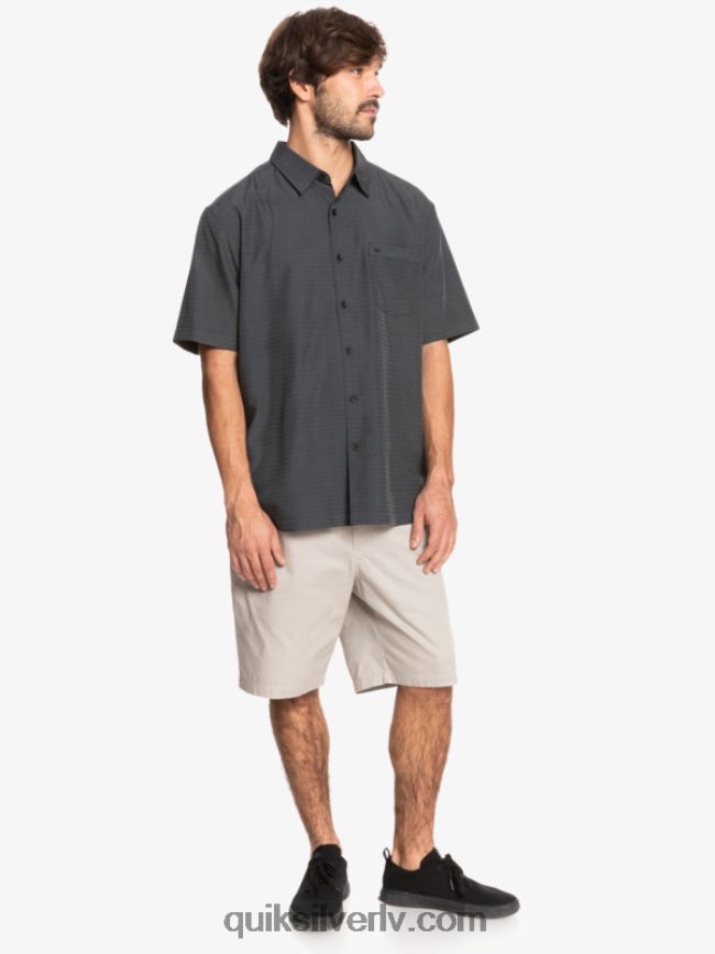 vīriešiem Quiksilver waterman centinela premium pretgrumbu krekls melnā centinella 88064R1303