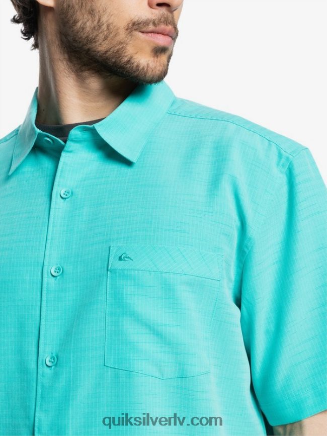 vīriešiem Quiksilver waterman centinela premium pretgrumbu krekls zilā tirkīza centinella 88064R1308