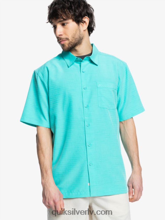vīriešiem Quiksilver waterman centinela premium pretgrumbu krekls zilā tirkīza centinella 88064R1308