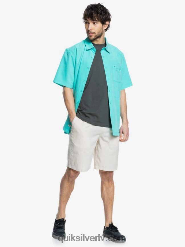 vīriešiem Quiksilver waterman centinela premium pretgrumbu krekls zilā tirkīza centinella 88064R1308
