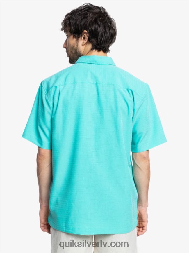 vīriešiem Quiksilver waterman centinela premium pretgrumbu krekls zilā tirkīza centinella 88064R1308