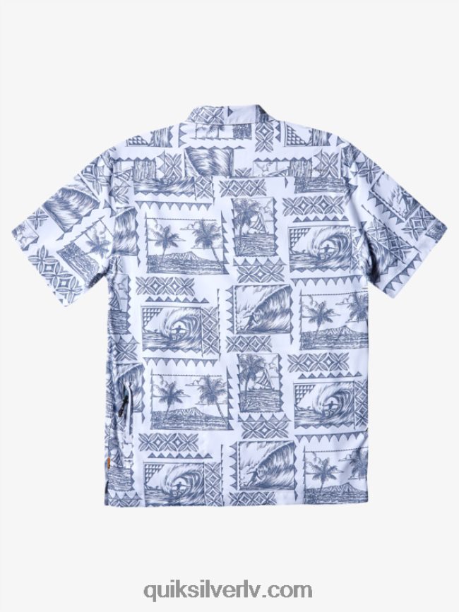 vīriešiem Quiksilver waterman kailua cruiser tehniskais upf 50 sērfošanas krekls ar īsām piedurknēm pelēkzila kailua 88064R156