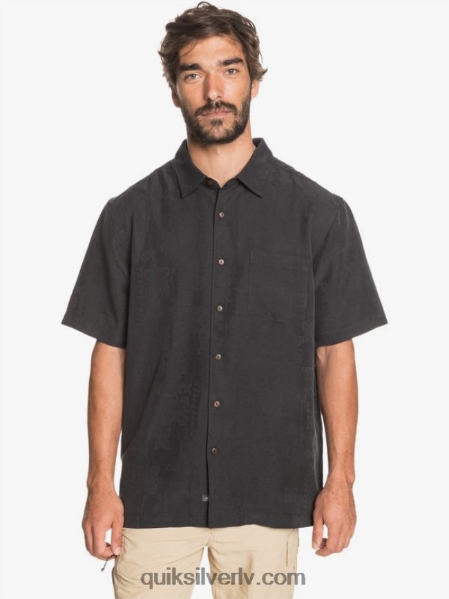 vīriešiem Quiksilver waterman kelpies bay krekls ar īsām piedurknēm melns 88064R1357
