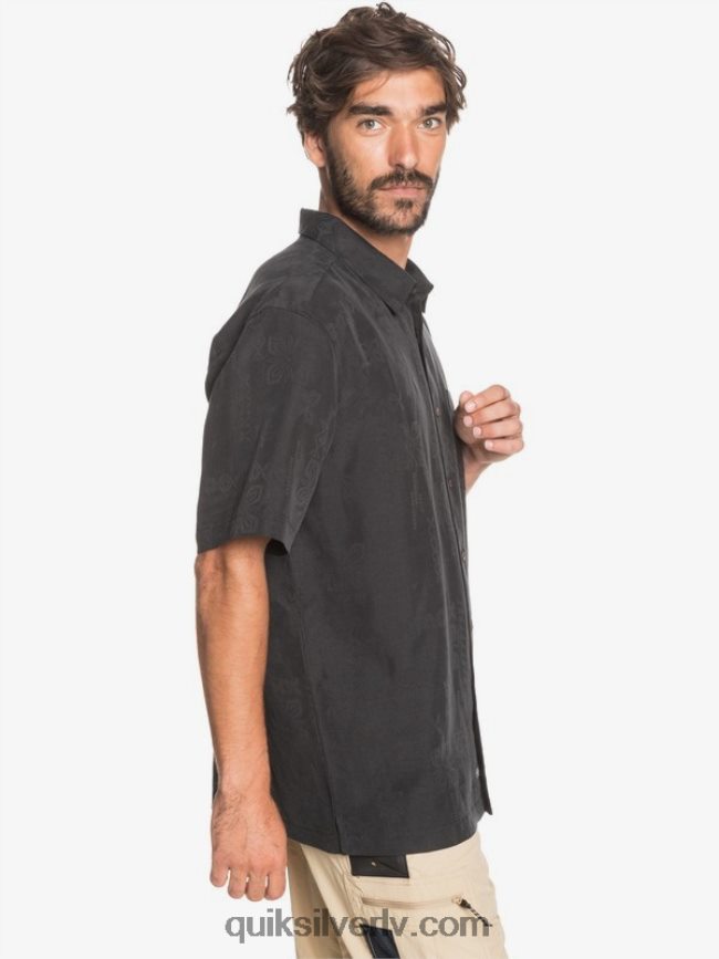 vīriešiem Quiksilver waterman kelpies bay krekls ar īsām piedurknēm melns 88064R1357
