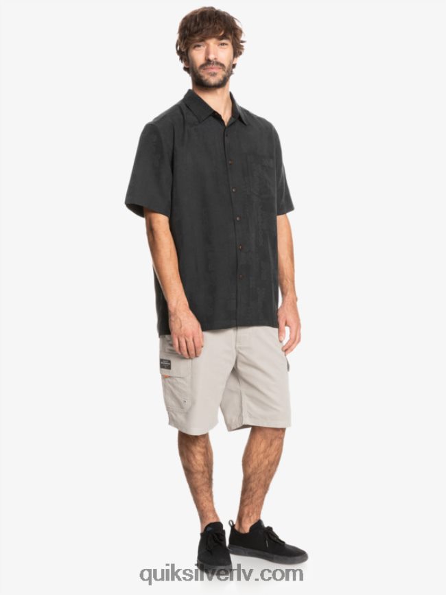 vīriešiem Quiksilver waterman kelpies bay krekls ar īsām piedurknēm melns 88064R1357