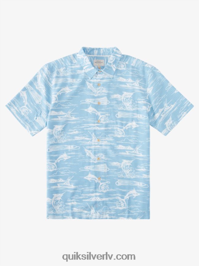 vīriešiem Quiksilver waterman marlin jig havajiešu krekls krēslas zila marlīna džiga 88064R900