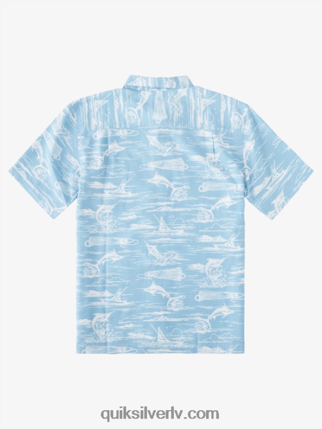 vīriešiem Quiksilver waterman marlin jig havajiešu krekls krēslas zila marlīna džiga 88064R900