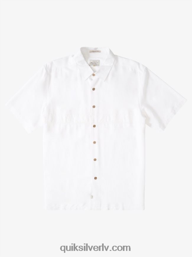 vīriešiem Quiksilver waterman tahiti palms premium pretgrumbu krekls balts 88064R867