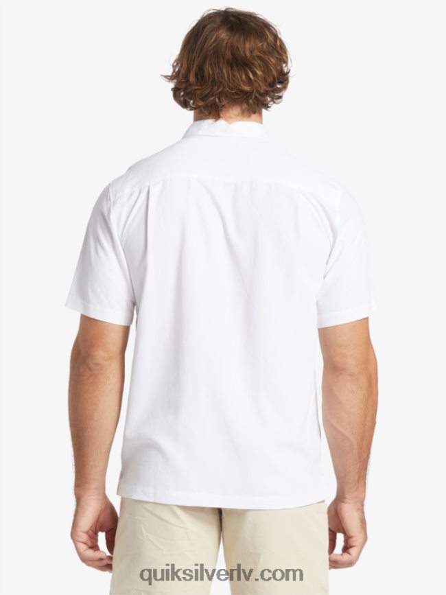 vīriešiem Quiksilver waterman tahiti palms premium pretgrumbu krekls balts 88064R867