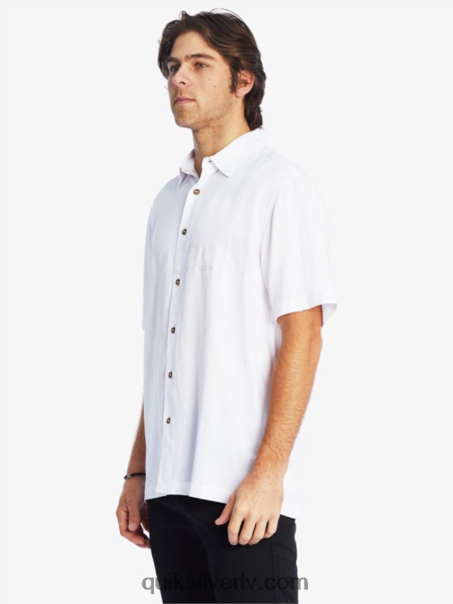 vīriešiem Quiksilver waterman tahiti palms premium pretgrumbu krekls balts 88064R867