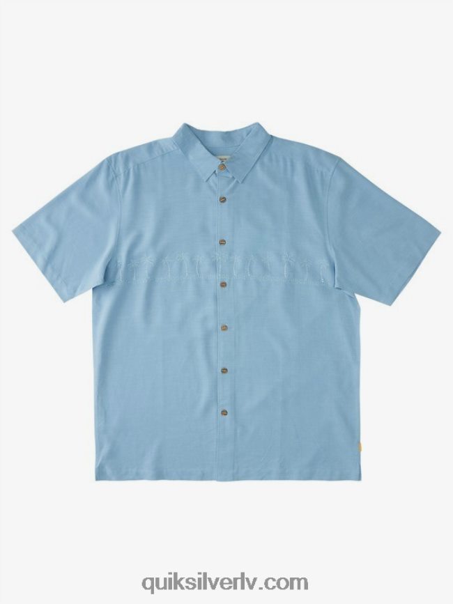 vīriešiem Quiksilver waterman tahiti palms premium pretgrumbu krekls krēslas zils 88064R870