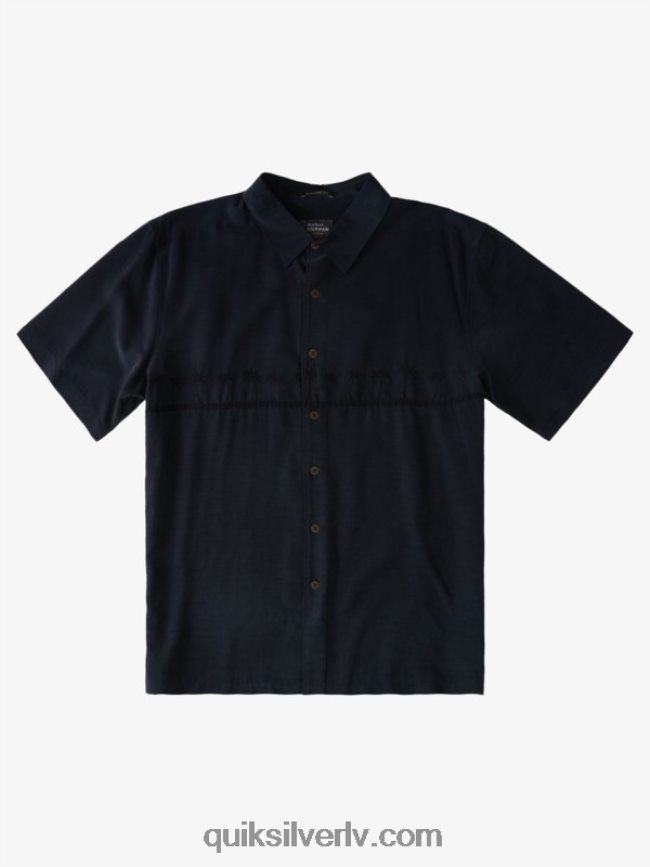 vīriešiem Quiksilver waterman tahiti palms premium pretgrumbu krekls melns 88064R868