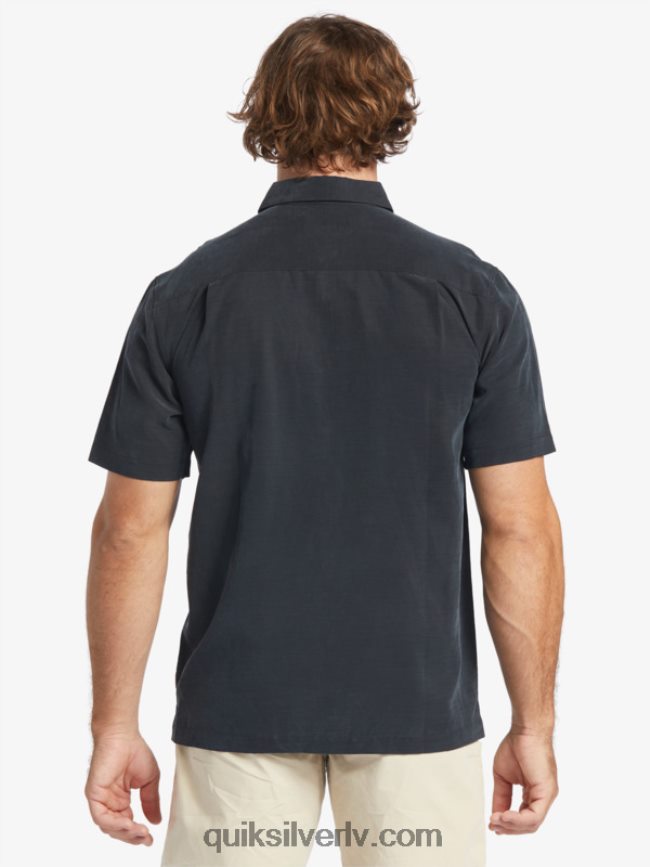 vīriešiem Quiksilver waterman tahiti palms premium pretgrumbu krekls melns 88064R868