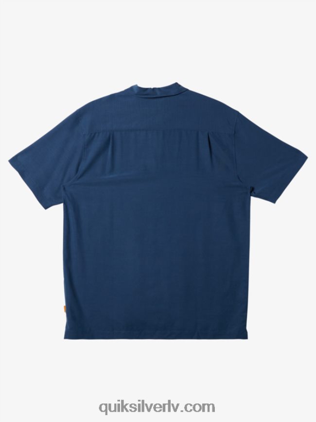 vīriešiem Quiksilver waterman tahiti palms premium pretgrumbu krekls praporščiks zils 88064R872