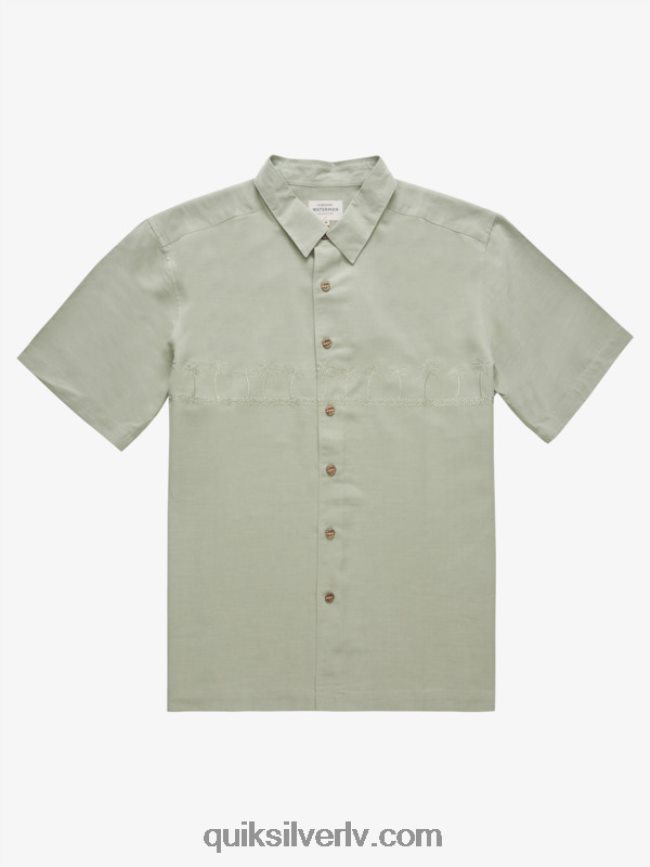 vīriešiem Quiksilver waterman tahiti palms premium pretgrumbu krekls tēja 88064R871