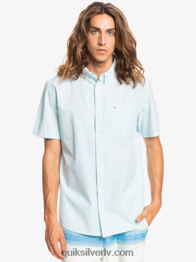 vīriešiem Quiksilver winfall krekls ar īsām piedurknēm gaisīgi zils 88064R384