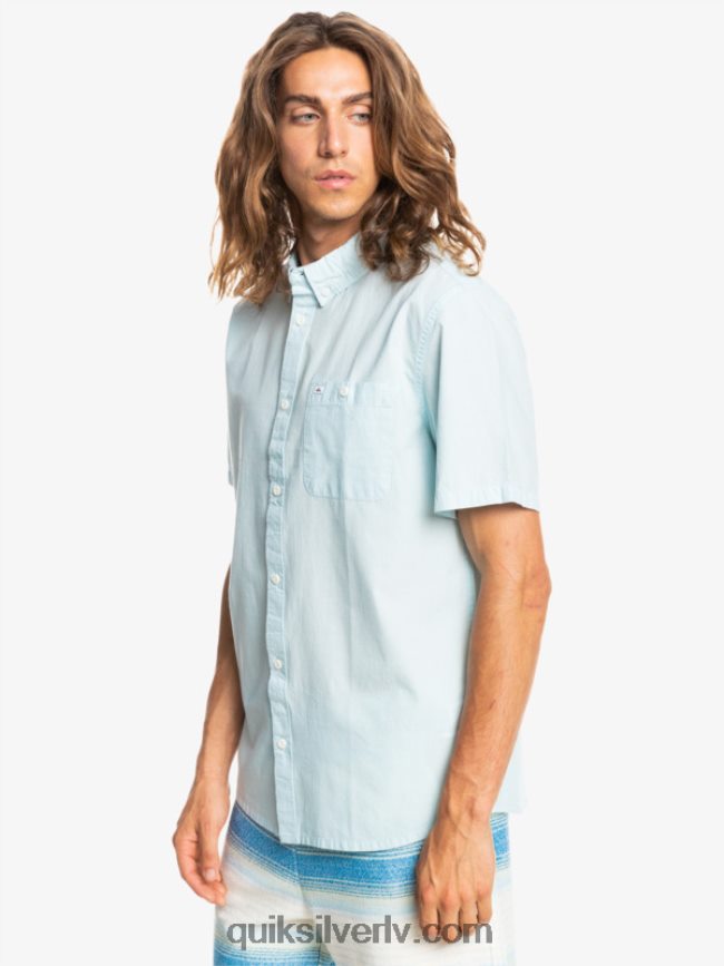 vīriešiem Quiksilver winfall krekls ar īsām piedurknēm gaisīgi zils 88064R384