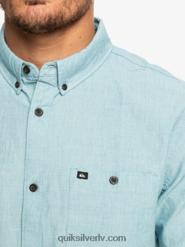 vīriešiem Quiksilver winfall krekls ar īsām piedurknēm marokas zils 88064R377