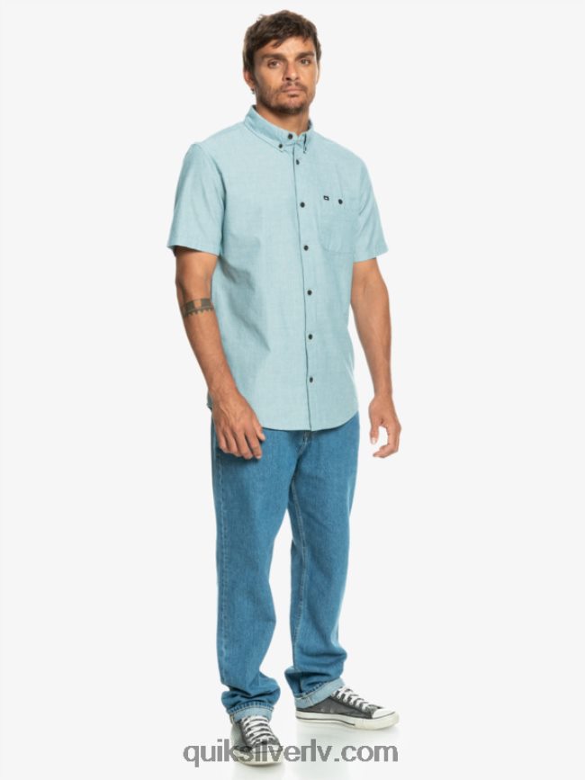 vīriešiem Quiksilver winfall krekls ar īsām piedurknēm marokas zils 88064R377